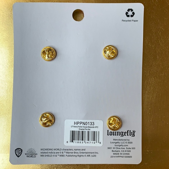 Loungefly Harry Potter House Mascots 4 piece Enamel Pin Set - Picture 6 of 15